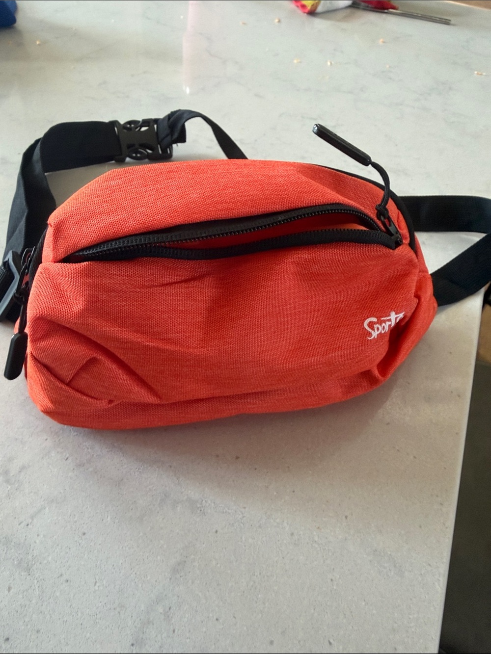 Sporto Orange Men's Waist Bag with Black Strap